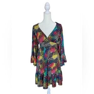Betsey Johnson Retro Rainbow Animal Print Dress